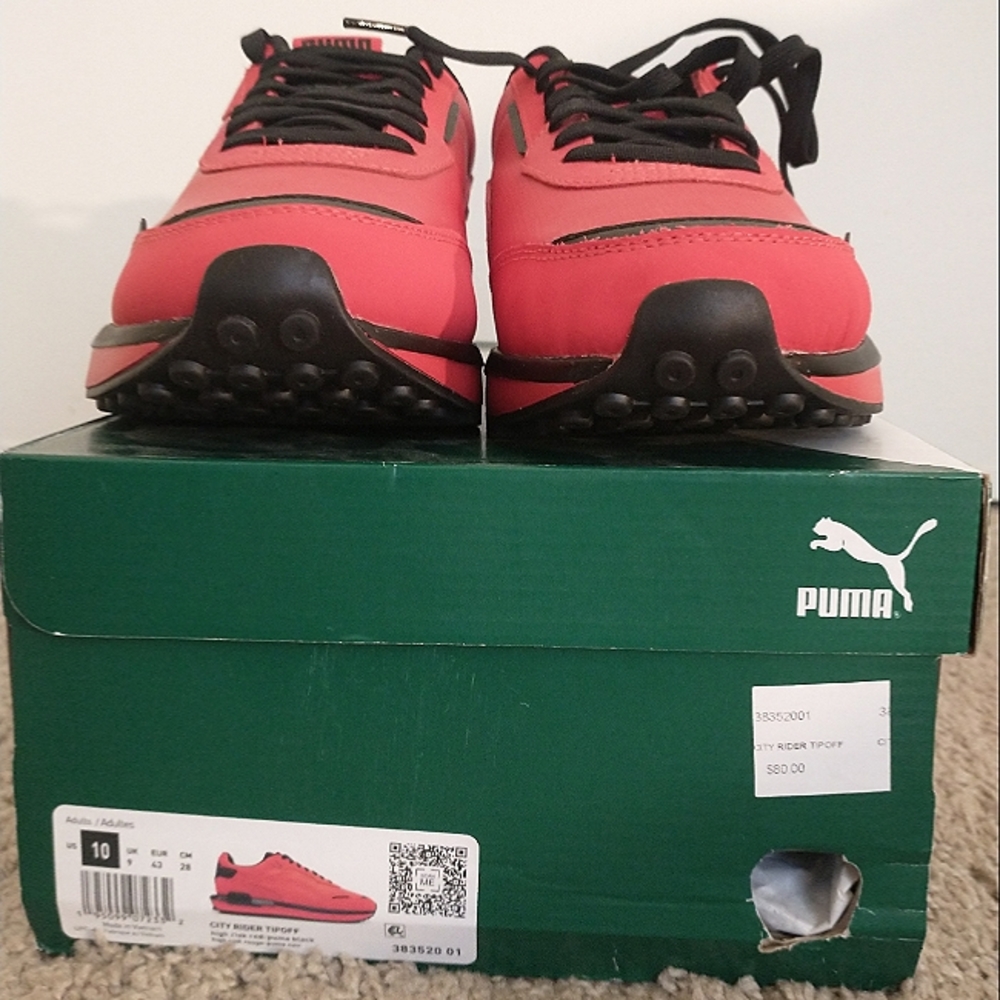PUMA Men's shoes City Rider Tipoff size:10 color:red/black